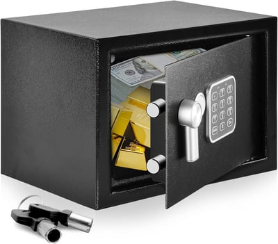 SereneLife Electronic Safe Box Heavy Duty 13.8’’ x 9.8’’ Lockbox Digital Keypad Code & 2 Key access (13.8" x 9.8" x 9.8") - $27.22 