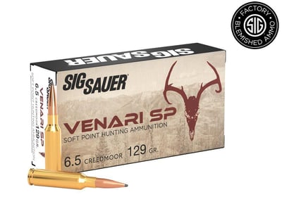 Sig 6.5 Creedmoor, 129GR, VENARI Soft Point Hunting-Blemished 20 rounds - $19.79
