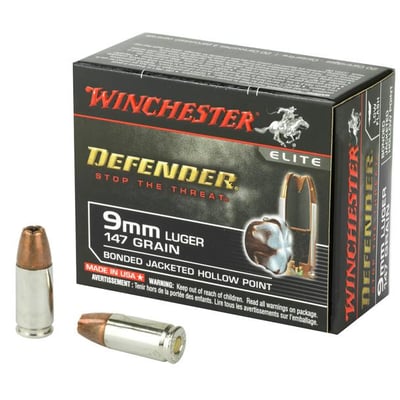Winchester Defender 9mm 147 Grain PDX1 Bonded Jacketed Hollow Point Ammunition 200 Rounds - $149 (Free S/H)