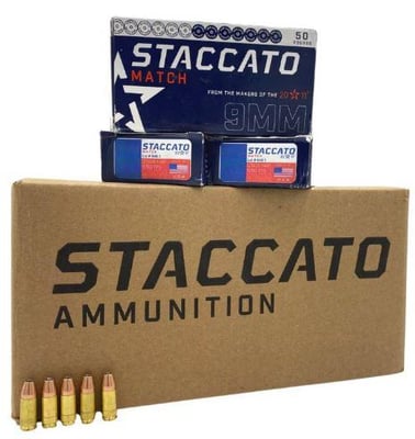 Staccato 9mm Match 136gr OTM Subsonic Ammunition, 1000rd CASE - $630.00 