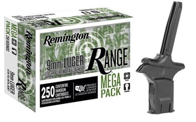 Remington Range 9MM 115 Grain Full Metal Jacket 250 Rounds + ETS Mag Loader - $100 (Free S/H)