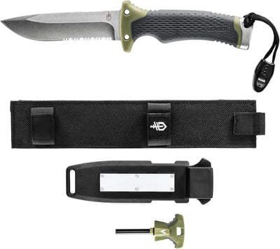 Gerber Gear Ultimate Knife, Fixed Blade Survival Knife with Firestarter Green - $39.55 + FREE Shipping