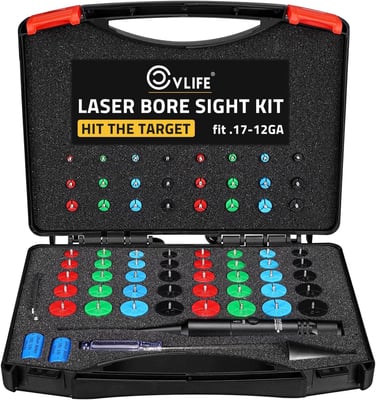 CVLIFE Bore Sight Kit with 64 Adapters fit 0.17 to 12GA Calibers Red/Green Laser - $24.43 w/code "TEDU4CA2" + 20% Prime discount + FREE Shipping