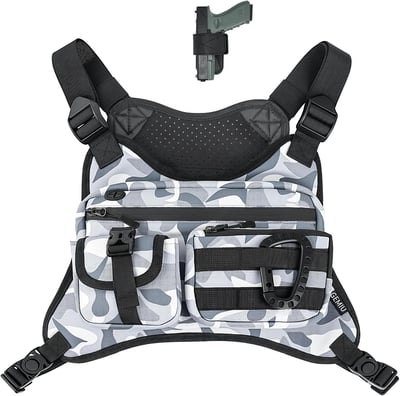 Outdoor Sports Chest Bag for Men, Tactical Inspired Sports Utility Chest Pack With Pistol Holster & Built-In Phone Holder - $9.99 + FREE Shipping