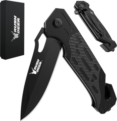 Rush Deer Pocket Knife, Self Defense Knife, Pocket Knife for Men Women Lightweight,EDC Pocket Knives with Clip, Glass Breaker - $13.11 after 10% Off with coupon + FREE Shipping