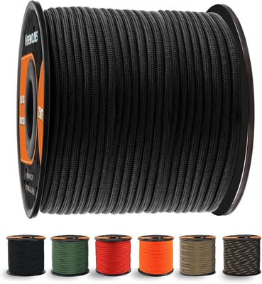 650lb Paracord/Parachute Cord 9 Strand Paracord Rope 100' Spool Type III Paracord (Multiple Colors) - $5.98 + FREE Shipping