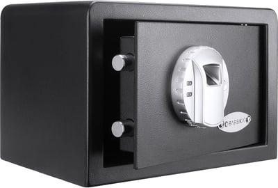 Barska Biometric Fingerprint Mini Security Home Safe Box 0.29 Cubic Ft, Black, 12" x 8" x 7.75" - $140.45 + FREE Shipping