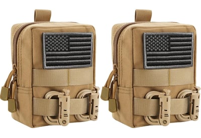 FRTKK Compact Water-Resistant EDC Pouch (2 Pack-Tan) - $12.74 + FREE Shipping