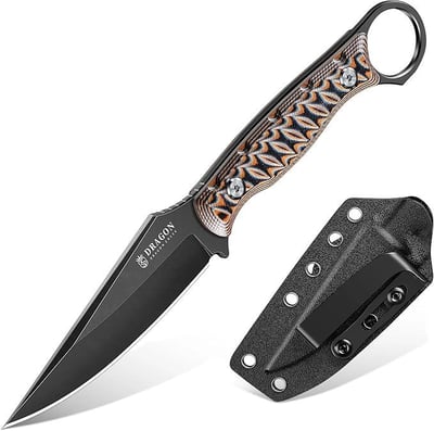 50% OFF!!! Dragon Creek Fixed Blade Knife - Outdoor Survival Knife with Sheath for Camping Hiking Gift Men Red - $14.59 + FREE Shipping