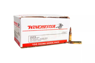 Winchester USA .223 Ammo 55 Grain FMJ USA White Box Rifle Ammo - 150 Rounds - $79.99 (FREE Shipping over $50)