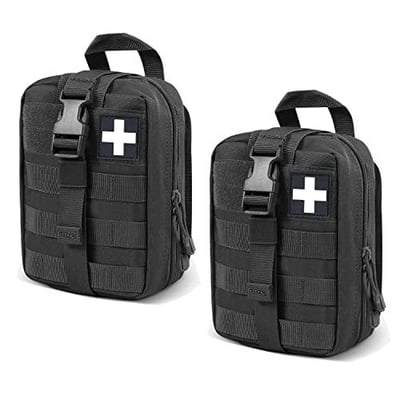 Gogoku 2-Pack First Aid Pouch 1000D Nylon Tactical Molle Utility Pouch for Outdoor Activities Medical Supplies Bag Only Black - $9.99 50% off with code "Y8XLETIC" + FREE Shipping