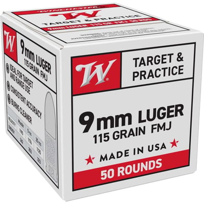 Winchester USA 9mm Luger 115GR FMJ - $10.49 