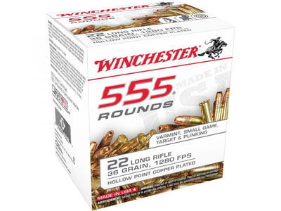 Winchester Ammunition 22 Long Rifle 36 Grain Plated Lead Hollow Point - $62.99 ($9.99 S/H)