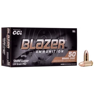 20 Boxes of CCI Blazer Brass 9mm Ammo 124 Grain FMJ, 1000rds - $239.98