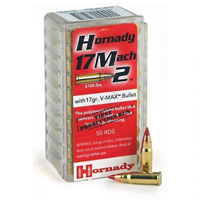 Hornady .17 Mach 2 Polymer-tipped V-Max HM2 17 Grain 500 rounds - $94.99 (Buyer’s Club price shown - all club orders over $49 ship FREE)