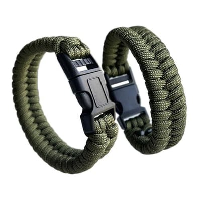 CIBBALIY 2 Pack Army Green Paracord Bracelets 8.5" Braided Parachute Cord and Plastic Buckles (BrarmyFish) - $2.99 + FREE Shipping