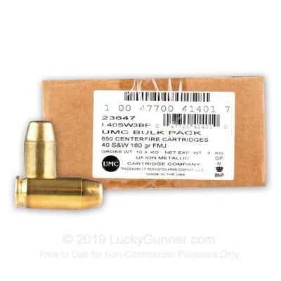 40 S&W - 180 gr MC - Remington UMC - 650 Rounds - $215 