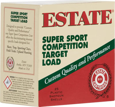 Estate Cartridge Super Sport Competition Target Load 12 GA Shotshells 25 rounds - $5.49 (Free S/H over $25, $8 Flat Rate on Ammo or Free store pickup)