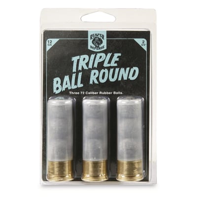 Reaper Triple Ball Round, 12 Gauge, 2 3/4", 3 Rubber Projectiles, 3 Rounds - $13.29 (Buyer’s Club price shown - all club orders over $49 ship FREE)