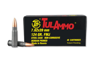 TulAmmo 7.62x39 124 Grain FMJ 1000 Rounds - $339.77