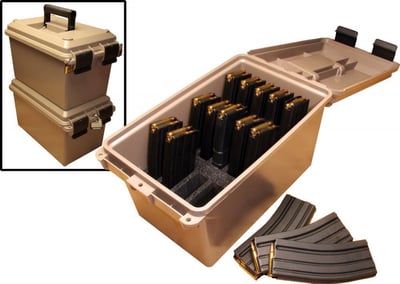 MTM Tactical AR-15 Mag Can – Holds 15 .223/5.56 30rd Magazines Polymer Dark Earth - $19.99 (Free Shipping on $100+ Orders)