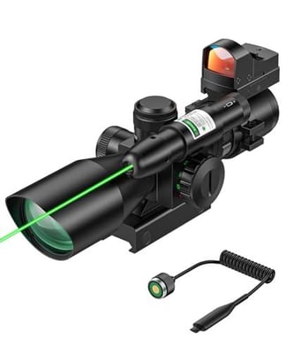 MidTen 2.5-10x40 Scope with Red/Green Illumination Mil Dot Reticle with Green Laser Sight, Holographic Red Dot and Mount - $66.39 w/code "KYTU72JM" + FREE Shipping