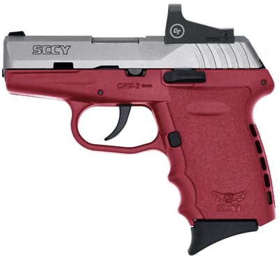 SCCY CPX-2 9mm 3.1" barrel 10rd Pistol w/Crimson Trace Red Dot Red/Stainless - $249