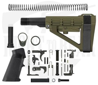 BN - SBA4 Pistol Lower Build Kit - Adjustable Pistol Brace - OD Green - $107.84 