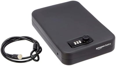 Amazon Basics Portable Security Case Lock Box Safe Combination Lock, XL, Black - $16.17 + FREE Shipping