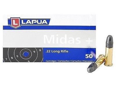Lapua Midas+ .22 LR 40 gr Midas+ LRN Rimfire Ammo - 50/box - $23.69 