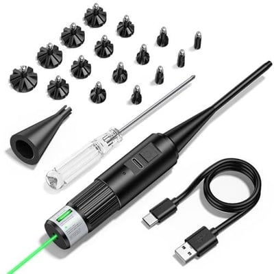 45% off CVLIFE USB Rechargeable Laser Bore Sight Kit, Hunting Laser Boresighter Kit for .17 to 12GA Caliber Rifles Pistols Handgun - $20.34 w/code D7YZVC28 + 15% prime discoun (Free S/H over $25)