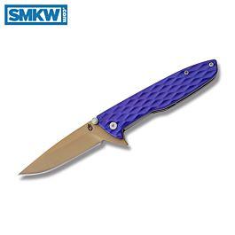 Gerber One Flip with Indigo Anodized Aluminum Handle and Satin Finish 5Cr15MoV Stainless Steel 3.25" Clip Point Plain - $36.36 (Free S/H over $89)