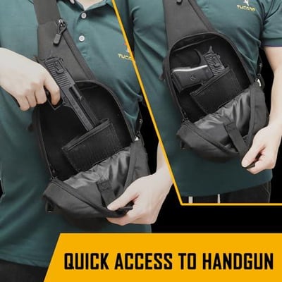 Concealed Carry Crossbody Gun Bag for Men, Ccw Sling Tactical Shoulder Chest Pack Range Bag for Handguns - $12.74 + FREE Shipping