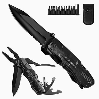 KINGMAX Pocket Knife,Multitool Tactical Knife with Blade,Saw, Plier, Screwdriver, Bottle Opener,Folding Knife Built - $11.99 + FREE Shipping