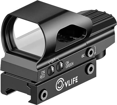 CVLIFE Red Green Dot Sight 4 Adjustable Reticles 9 Brightness Settings for 20mm Rail Mount - $27.99 (Free S/H over $25)