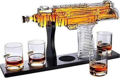 Uzi Submachine Gun Whiskey Decanter and 4 Liquor Glasses - $89.99 (Free S/H over $25)