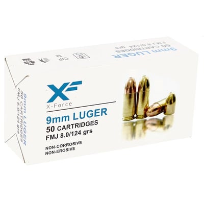 Sumbro X-Force 9mm Luger 124 grain FMJ Case of 1000 Rounds Bulk Ammo - $239
