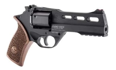 Chiappa Firearms Rhino 50DS 357 Mag 6rd 5" Black Anodized Aluminum Frame Blued Cylinder Walnut Grip - $1048.88 