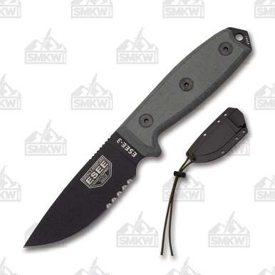 ESEE 3S B Black Blade Partially Serrated Black Sheath - $104.95 (Free S/H over $95, excl. Ammo, Flamm.)
