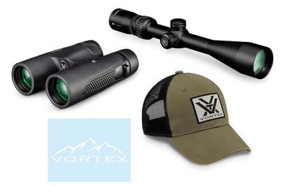 Vortex Copperhead 4-12x44mm Riflescope and Copperhead HD 10x42mm Binocular Bundle with Hat and Decal - $159.99