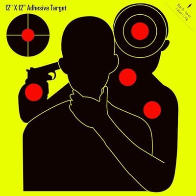 10 Pack Lipulacer 12x12" Splatter Target, Rescue The Hostages Multi-Bullseye Splatter Adhesive Target, Shots Burst Bright Fluorescent Yellow Shooting Targets - $9.99 + FREE Shipping