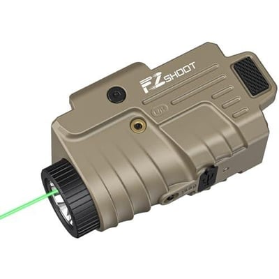 40% off 800 Lumens Pistol Light Laser Combo Rechargeable, Pistol Flashlight with Slidable Rail Compatible with Glock and Picatinny Rail, Gun Light with Green Laser Beam, Desert Tan w/code LORWXYUN - $20.39 + FREE Shipping