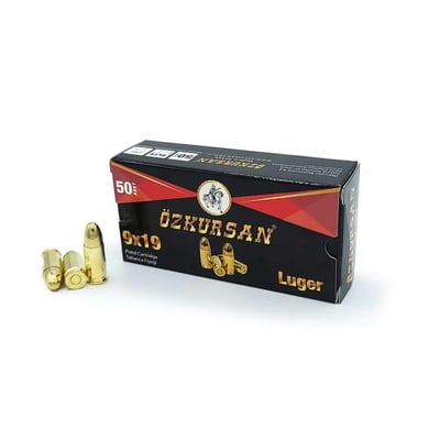 Ozkursan 9mm 124 Grain FMJ Brass Coated Steel Case 50 Round Box - $21.40