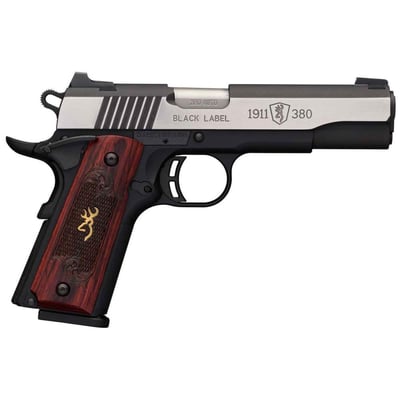 Browning 1911-380 Black Label Medallion Pro 380 Auto (ACP) 4.25in Blackened w/ Silver Polished Flats Pistol 8+1 Rounds - $729.99  (Free S/H over $49)