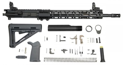 PSA 16" Mid-Length 5.56 NATO 1:7 Nitride 13.5" Lightweight M-Lok MOE EPT Rifle Kit With MBUS Sight Set, Gray - $429.99