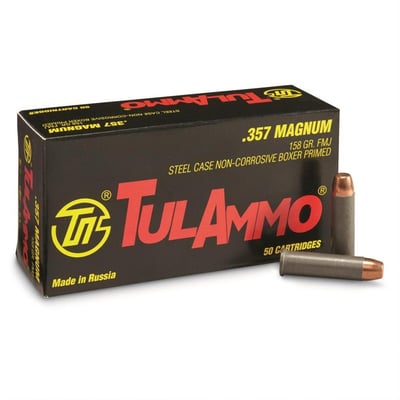 TulAmmo, .357 Magnum, FMJ, 158 Grain, 50 Rounds - $12.14 (Buyer’s Club price shown - all club orders over $49 ship FREE)