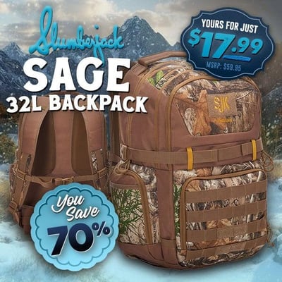 70% Off Slumberjack Sage 32L, Slumberjack Gear from $17.99 - $3.12 (Free S/H over $25)