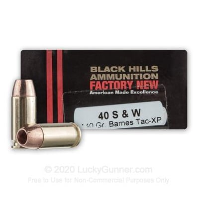 Black Hills 40 S&W 140 Grain TAC-XP 20 Rounds - $14.75 