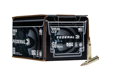 Federal Black Pack 223 REM 55GR FMJ Rifle Ammo - 150 round pack - $79.99 (FREE Shipping over $50)