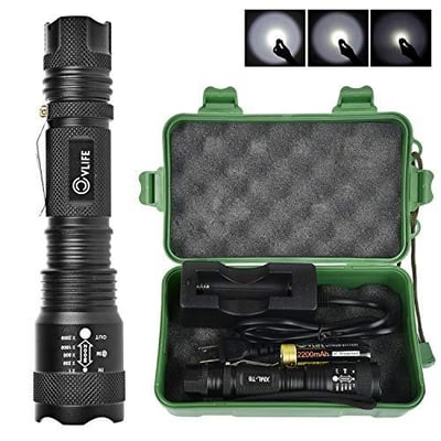 CVLIFE LED Tactical Flashlight High Powered Torch Light High Lumen Zoomable Adjustable Focus Water Resistant - $10.73 (Free S/H over $25)